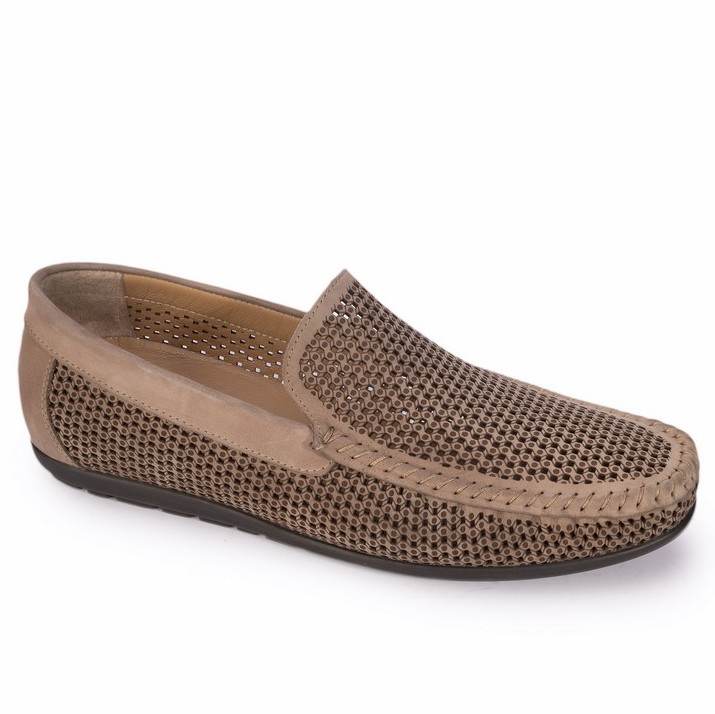 Мокасины 13528-MR-8935-nubuk нубук-кожа бежевый